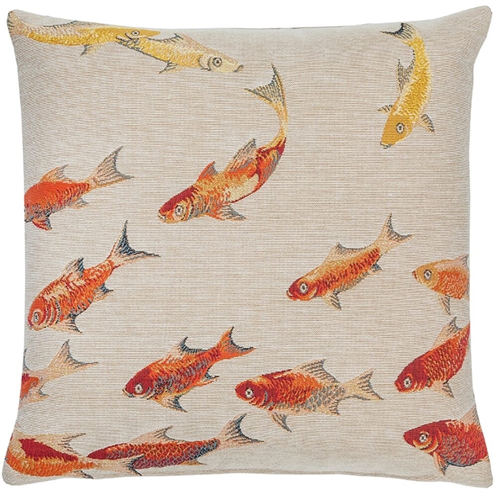 Goldfish Tapestry Cushion with Feather Filler 