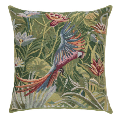 Rousseau Tropical Parrot I Tapestry Cushion with Feather Filler 