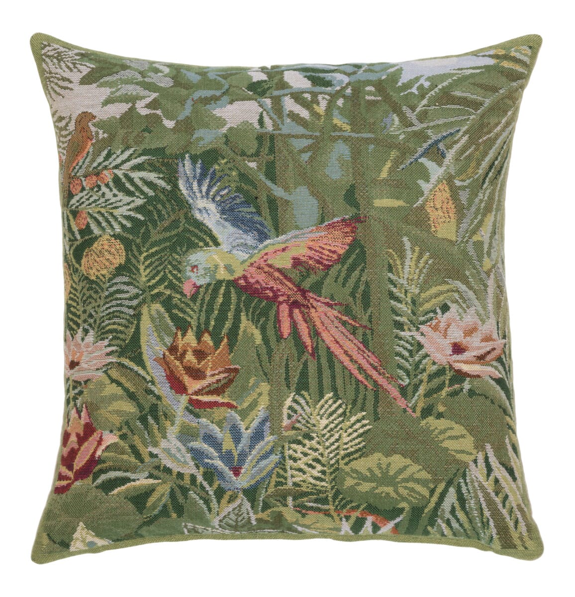 Rousseau Tropical Parrot II Tapestry Cushion with Feather Filler 