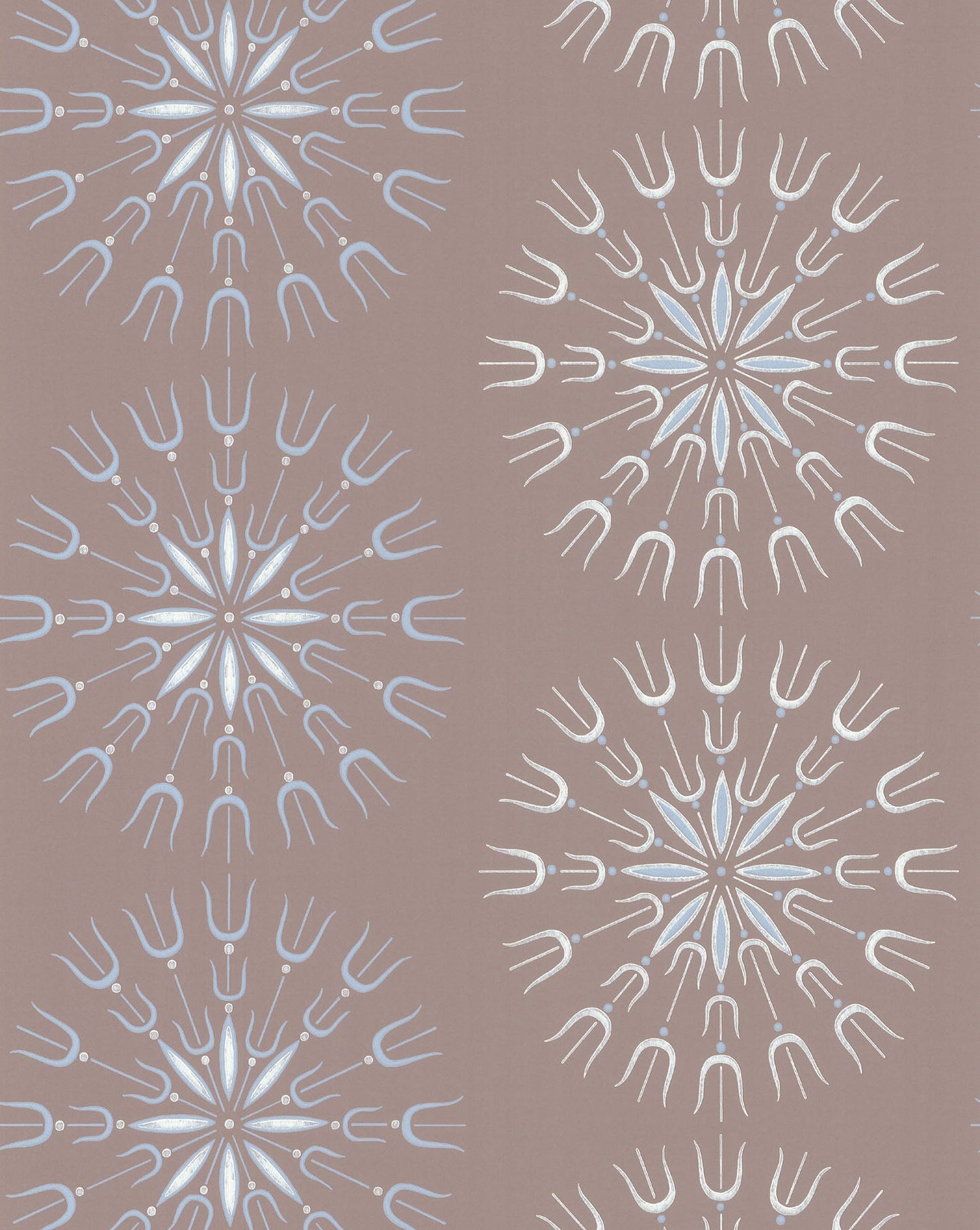 Fioretti Wallpaper - Powder Blue & Chalk on Taupe - 69/1101