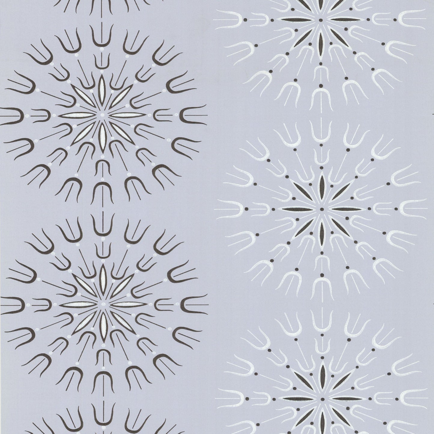 Fioretti Wallpaper - Soot & Snow on Powder Blue - 69/1102
