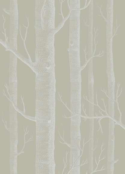Woods Wallpaper - White on Old Olive - 69/12149