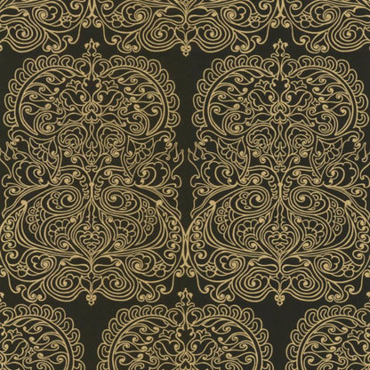 Alpana Wallpaper - Metallic Gold on Black - 69/2105
