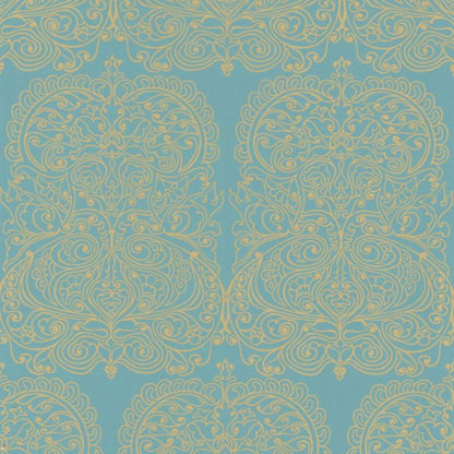 Alpana Wallpaper - Metallic Gold on Petrol - 69/2107