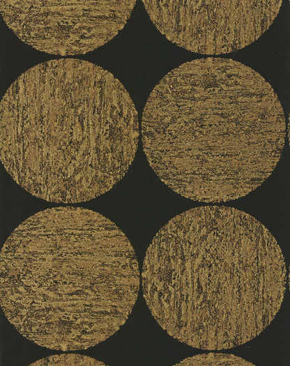 Luna Wallpaper - Metallic Gold on Charcoal - 69/5119