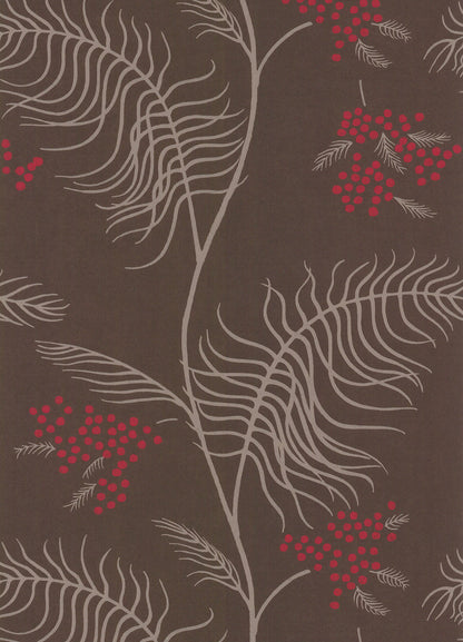 Mimosa Wallpaper - Rouge & Linen on Soot - 69/8129