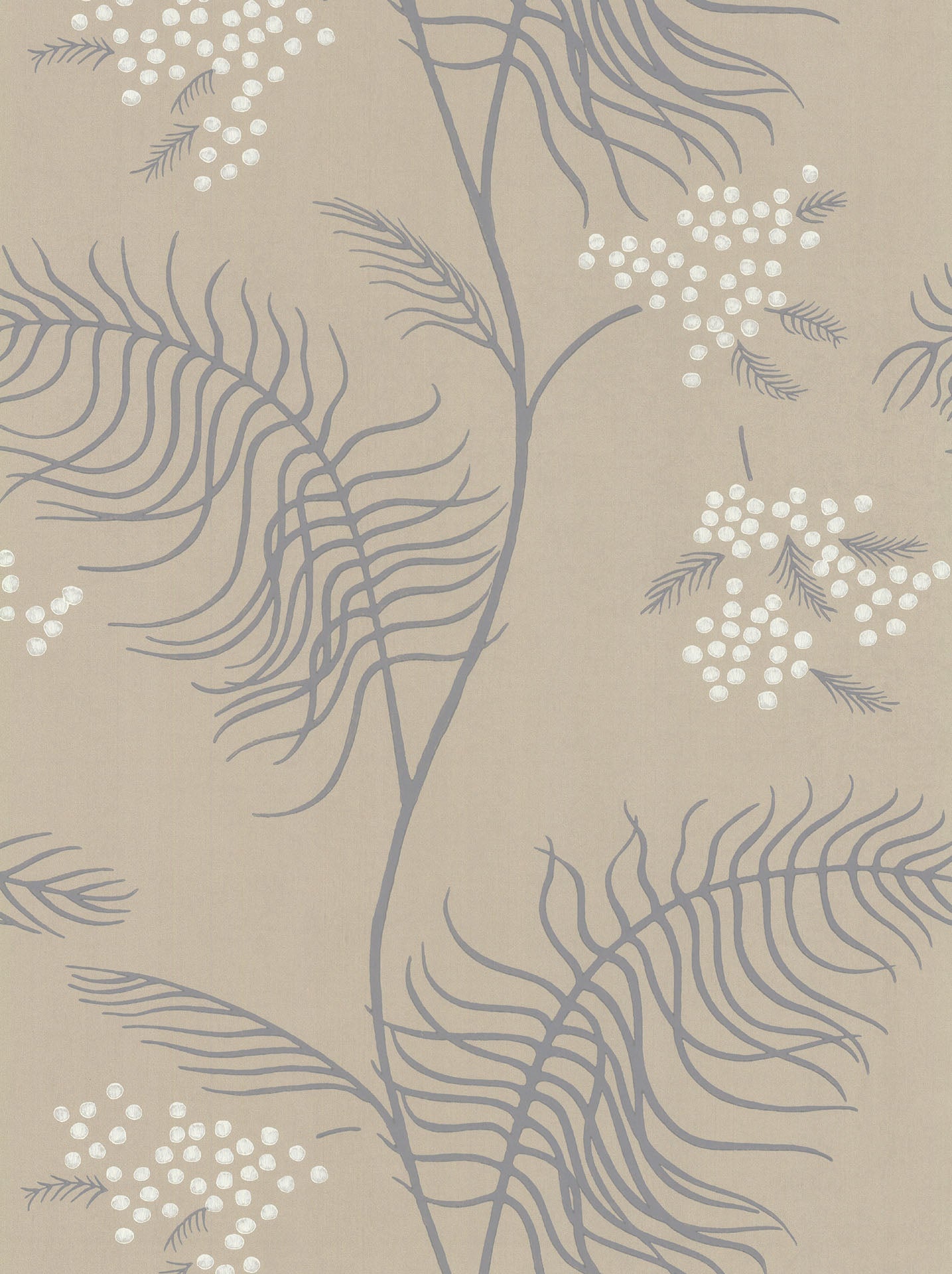 Mimosa Wallpaper - Chalk & Lilac Grey on Safari - 69/8131