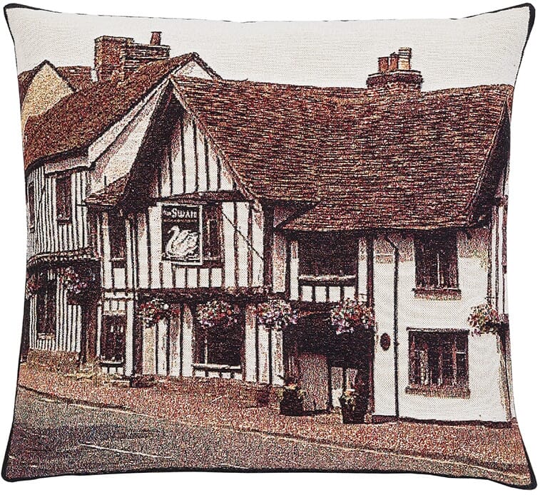 The Old Swan Tapestry Cushion with Feather Filler 
