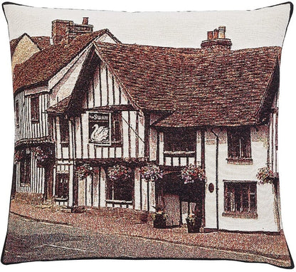 The Old Swan Tapestry Cushion with Feather Filler 