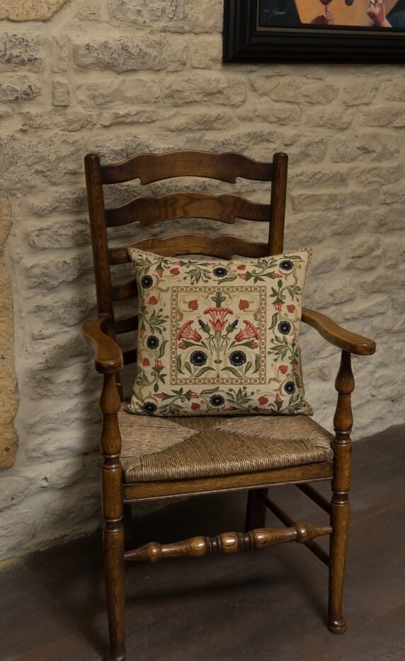 Primrose Cream Tapestry Room Cushion with Feather Filler 