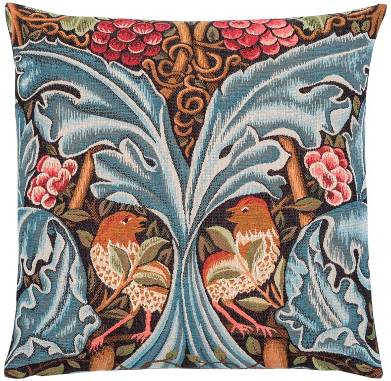 Birds & Acanthus Scrolls Tapestry Cushion with Feather Filler 