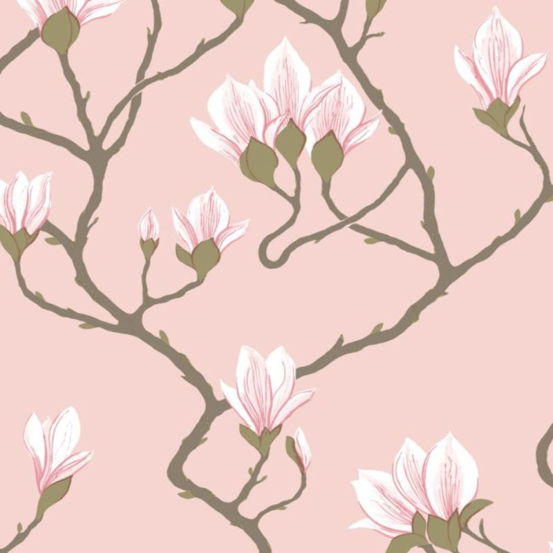 Magnolia Wallpaper - Rose on Blush - 72/3009