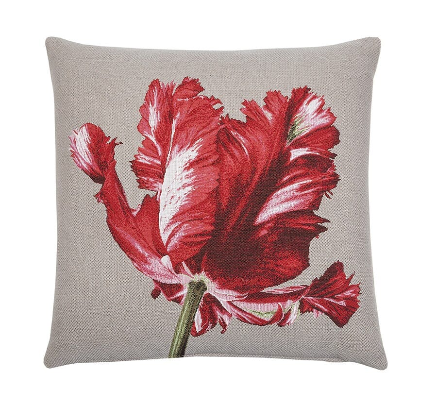 Geranium Grey Tapestry Cushion with Feather Filler 