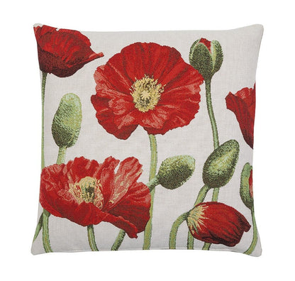 Poppyfield I Tapestry Cushion with Feather Filler 