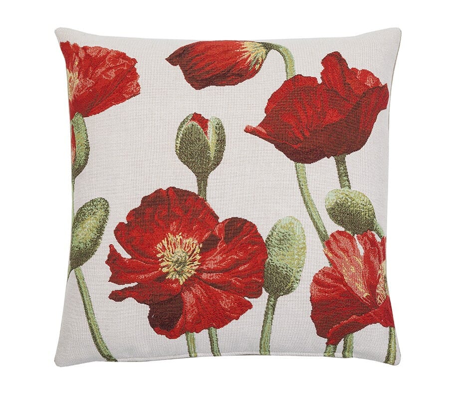 Poppyfield II Tapestry Cushion with Feather Filler 