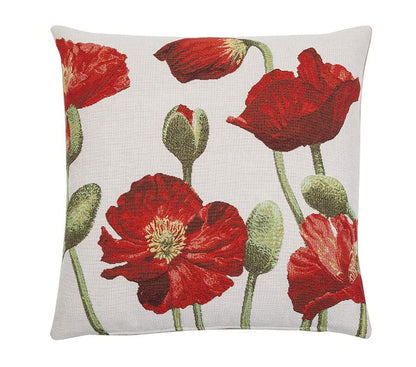 Poppyfield II Tapestry Cushion with Feather Filler 
