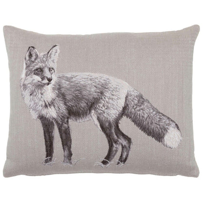 Fox Country Linen Tapestry Cushion with Feather Filler 
