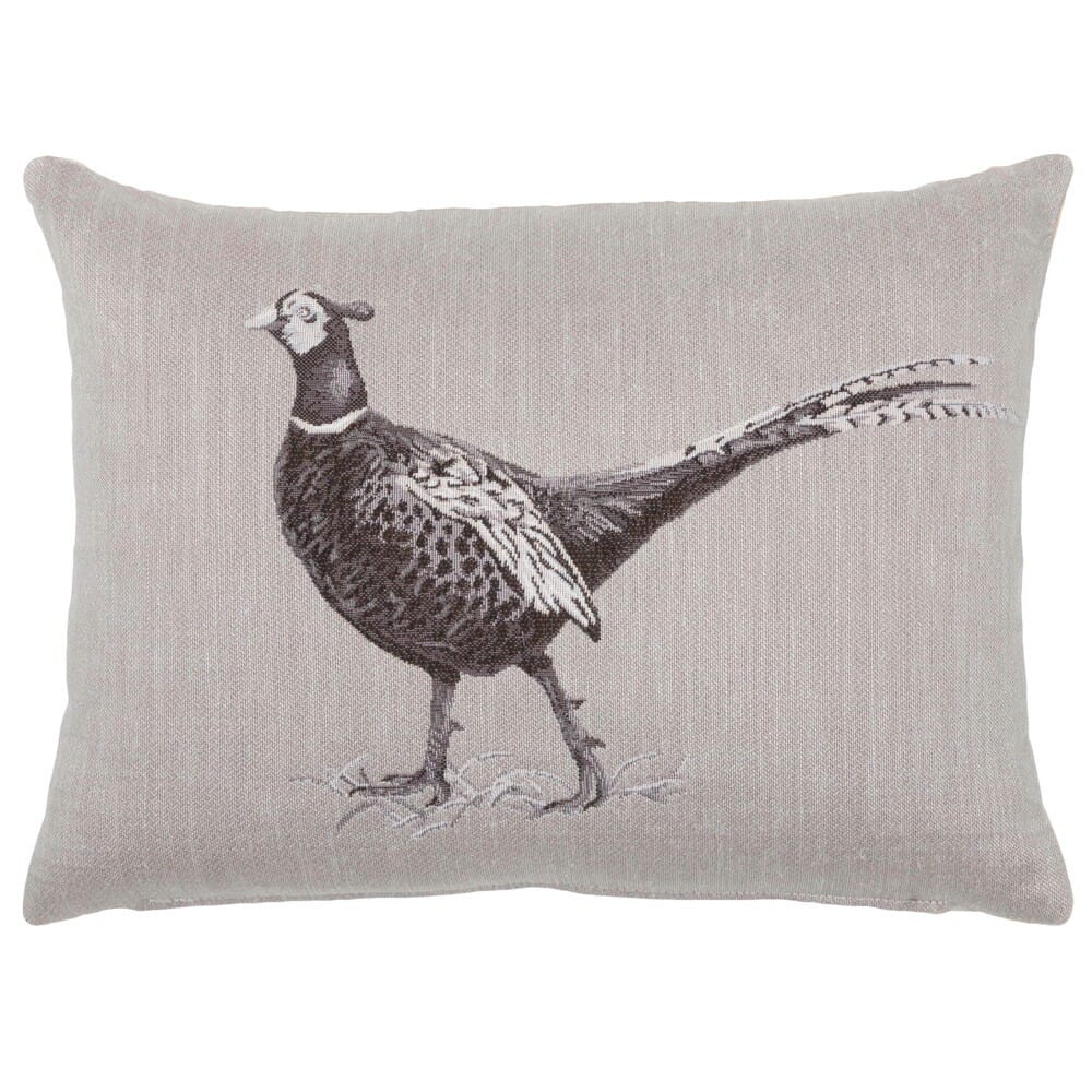 Pheasant Country Linen Tapestry Cushion with Feather Filler 