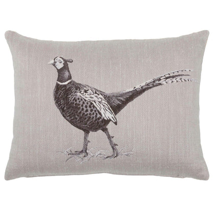 Pheasant Country Linen Tapestry Cushion with Feather Filler 