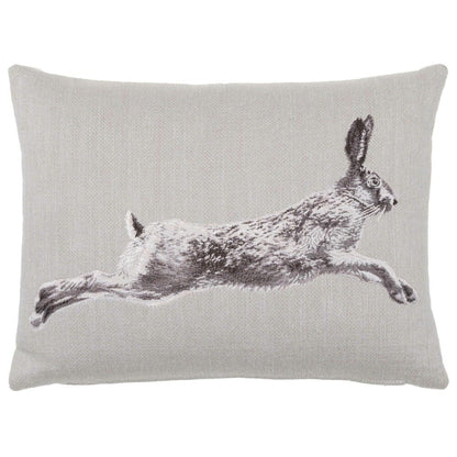 Hare Country Linen Tapestry Cushion with Feather Filler 