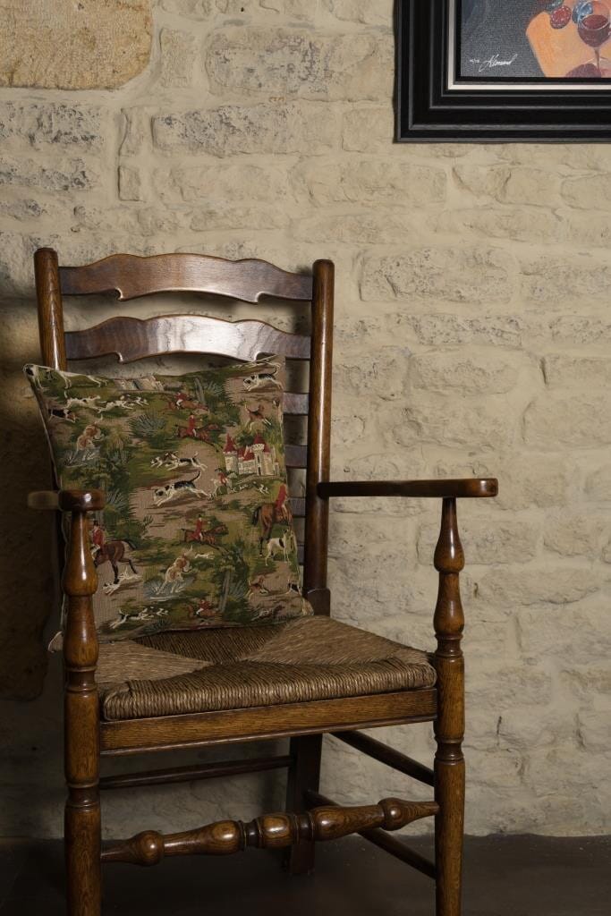 Horse & Hounds Tapestry Room Cushion with Feather Filler 