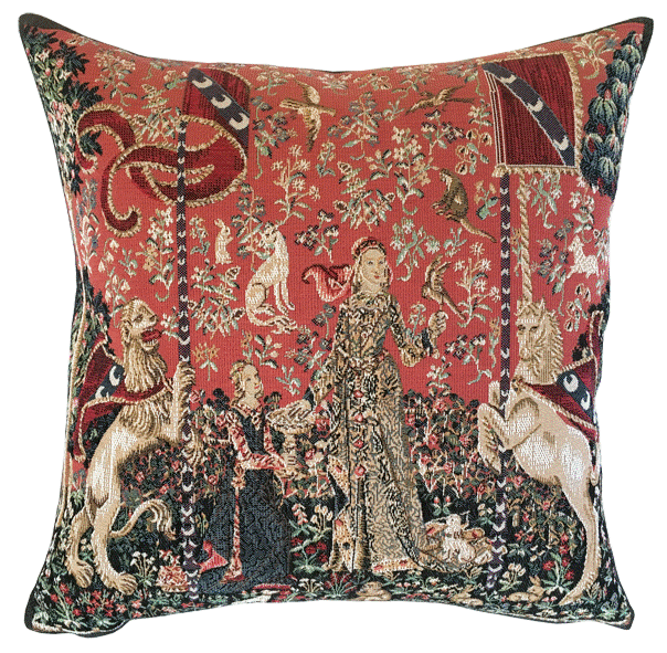 Lady & Unicorn Taste Tapestry Cushion with Feather Filler 