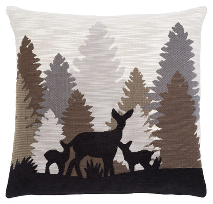 Silhouette Deer Tapestry Cushion with Feather Filler 