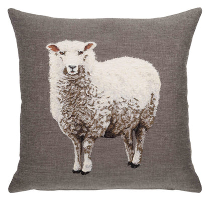 Sheep Tapestry Cushion with Feather Filler 