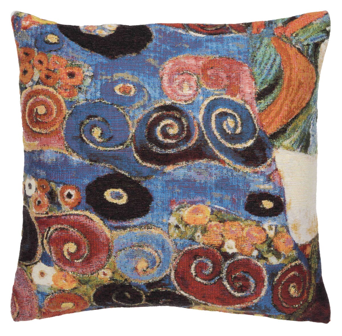 Klimt Swirls Tapestry Cushion with Feather Filler 