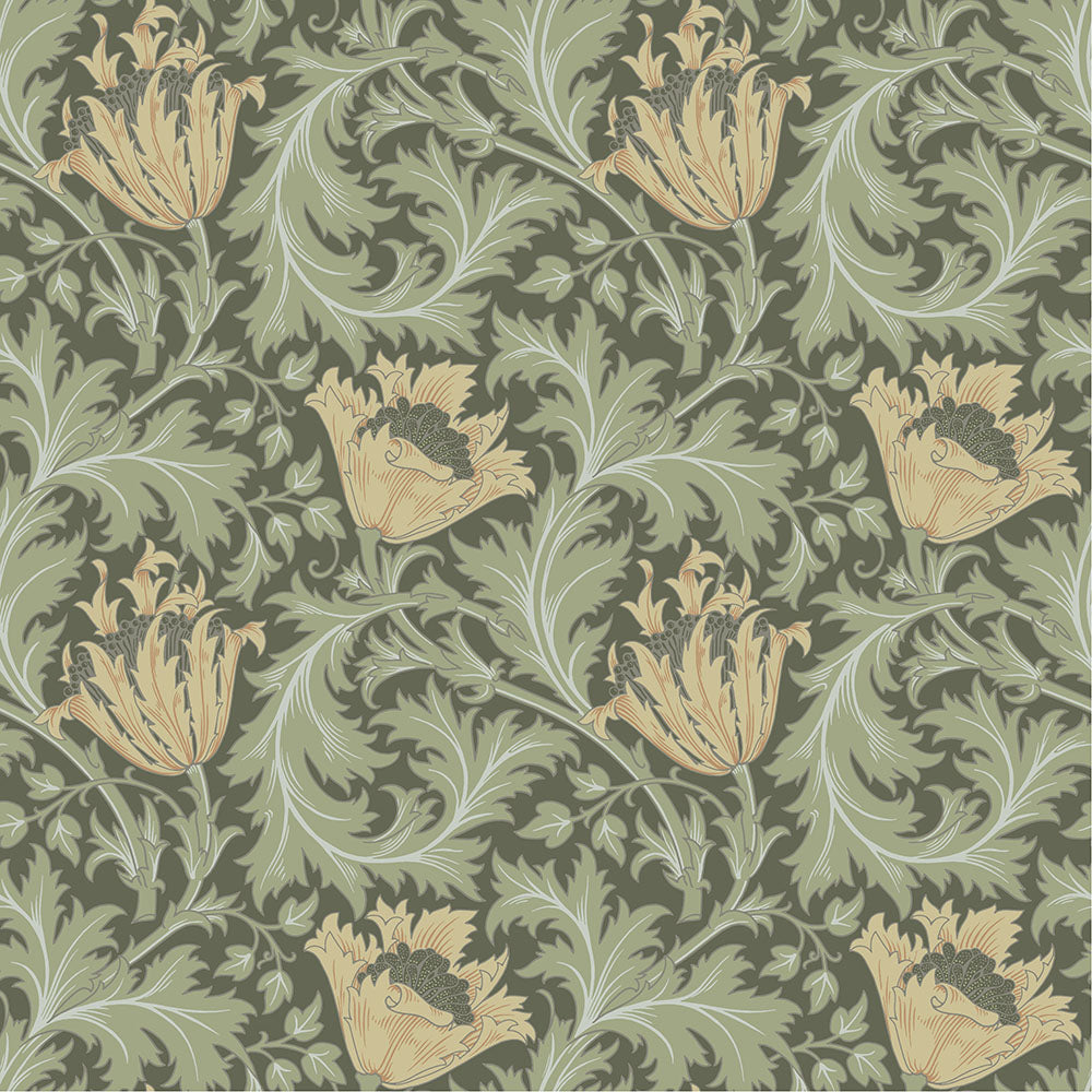 82004 - Anemone Wallpaper - Green Yellow - Midbec