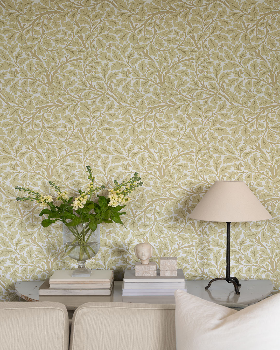 82027 - Oak Tree Wallpaper - Yellow / White - Midbec