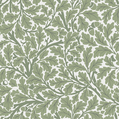 82028 - Oak Tree Wallpaper - White / Green - Midbec