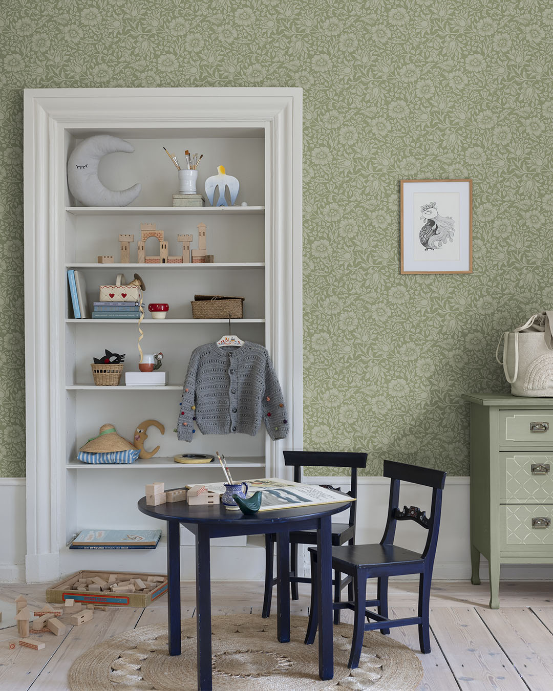 82041 - Mallow Wallpaper - Gray/Green - Midbec