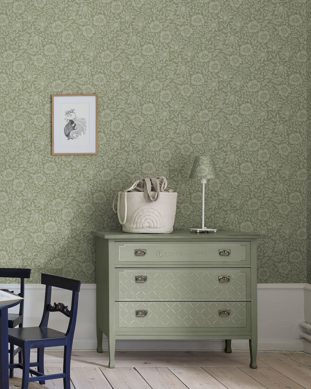 82041 - Mallow Wallpaper - Gray/Green - Midbec