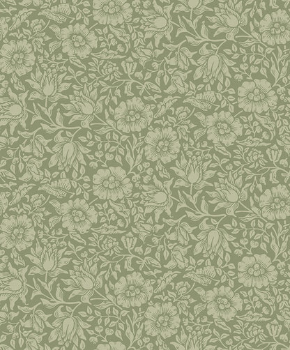 82041 - Mallow Wallpaper - Gray/Green - Midbec