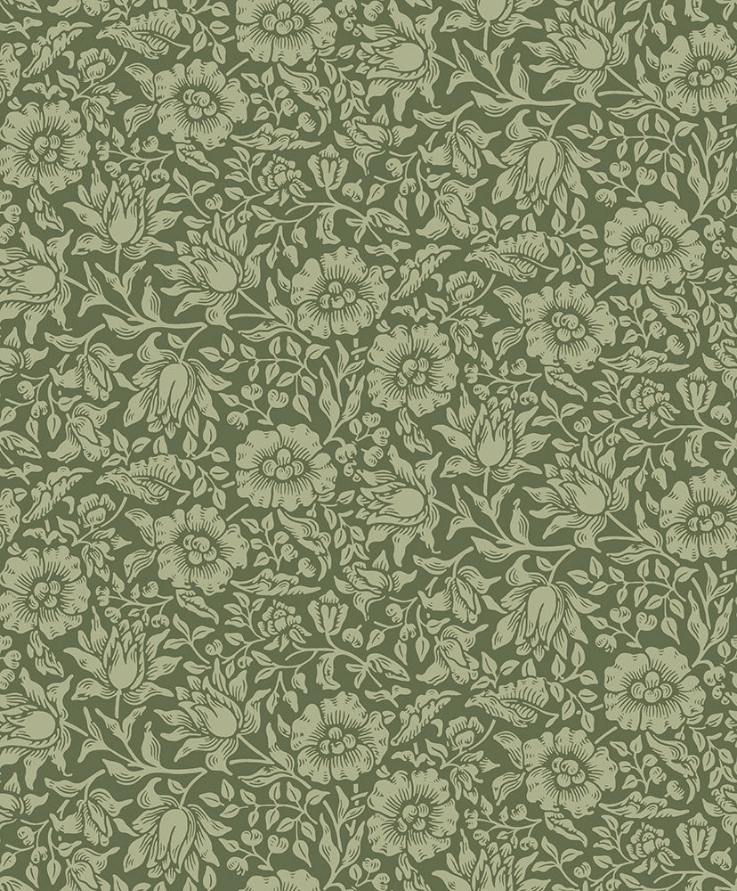 82042 - Mallow Wallpaper - Green - Midbec