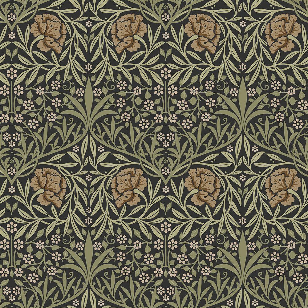 82048 - Oxford Union Wallpaper - Black / Green - Midbec