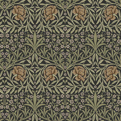 82048 - Oxford Union Wallpaper - Black / Green - Midbec