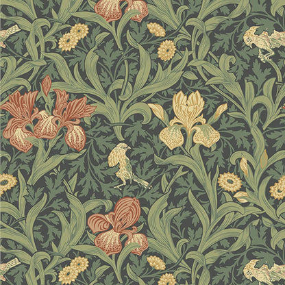 82051 - Iris Wallpaper - Blue / Green - Midbec