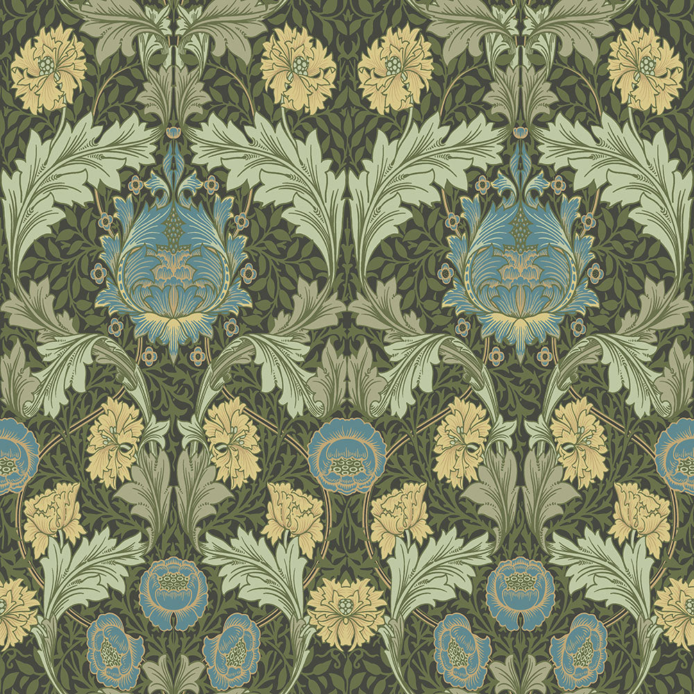 82060 - Myrtle Wallpaper - Green / Blue - Midbec