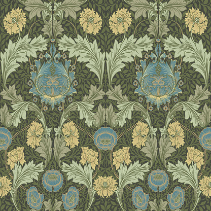 82060 - Myrtle Wallpaper - Green / Blue - Midbec