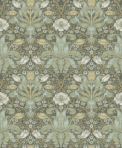 82067 - Spring Thicket Wallpaper - Green / White - Midbec