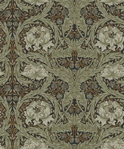 82073 - African Marigold Wallpaper - Black / Green - Midbec