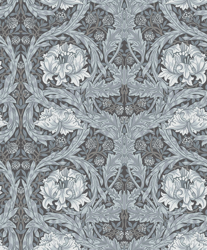 82074 - African Marigold Wallpaper - Dark Blue - Midbec