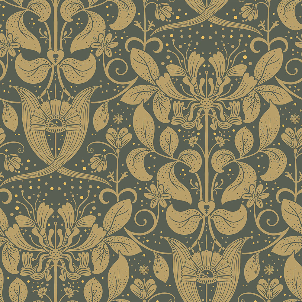 83125 - Berit Wallpaper - Dark Green - Midbec