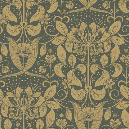 83125 - Berit Wallpaper - Dark Green - Midbec