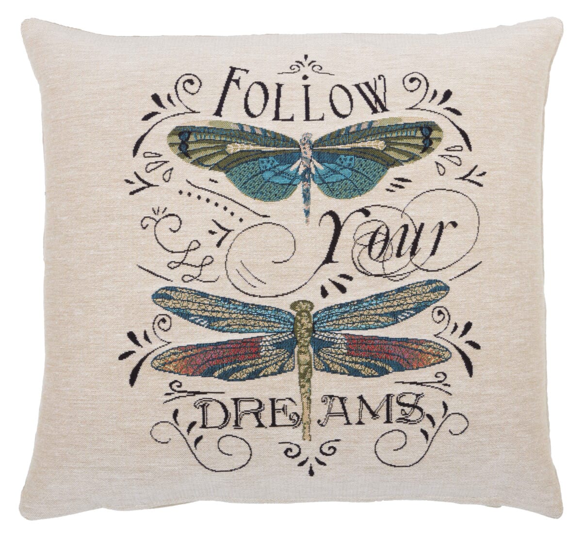 Follow Your Dreams Tapestry Cushion with Feather Filler 