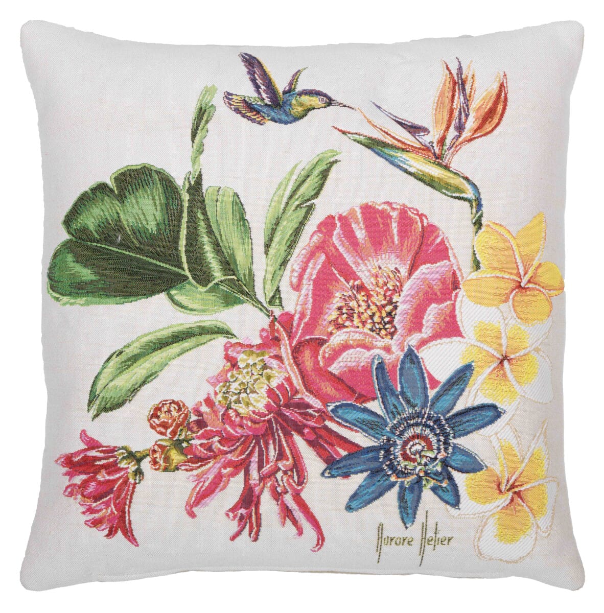 Bird of Paradise Tapestry Cushion with Feather Filler 