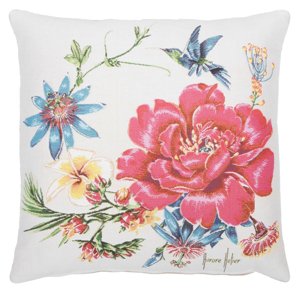 Exotic Bouquet Tapestry Cushion with Feather Filler 