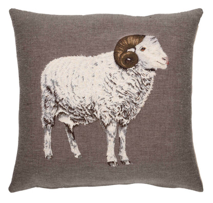 Arles Merino Sheep Tapestry Cushion with Feather Filler 